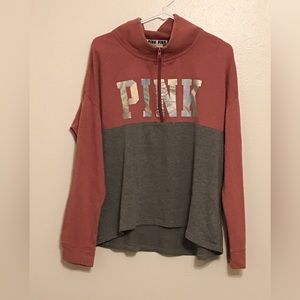 Pink by Victoria’s Secret Half-Zip Sweatshirt Size Large